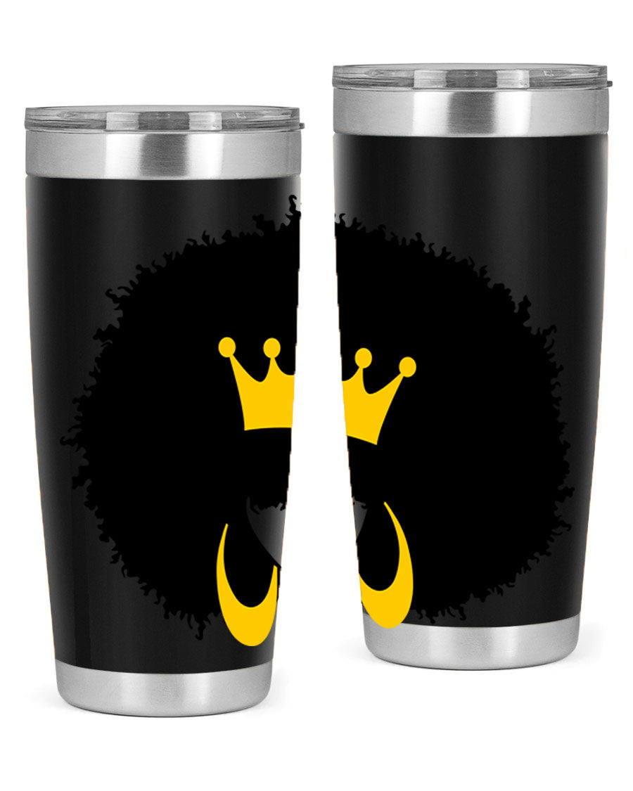 Black Women - Queen 71# Tumbler showcasing a stylish design with double wall vacuum insulation, perfect for hot and cold beverages.