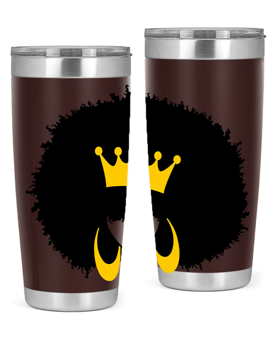 Black Women - Queen 71# Tumbler showcasing a stylish design with double wall vacuum insulation, perfect for hot and cold beverages.