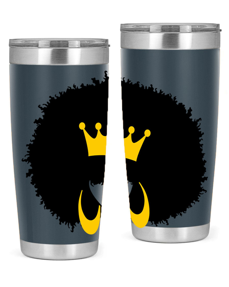 Black Women - Queen 71# Tumbler showcasing a stylish design with double wall vacuum insulation, perfect for hot and cold beverages.