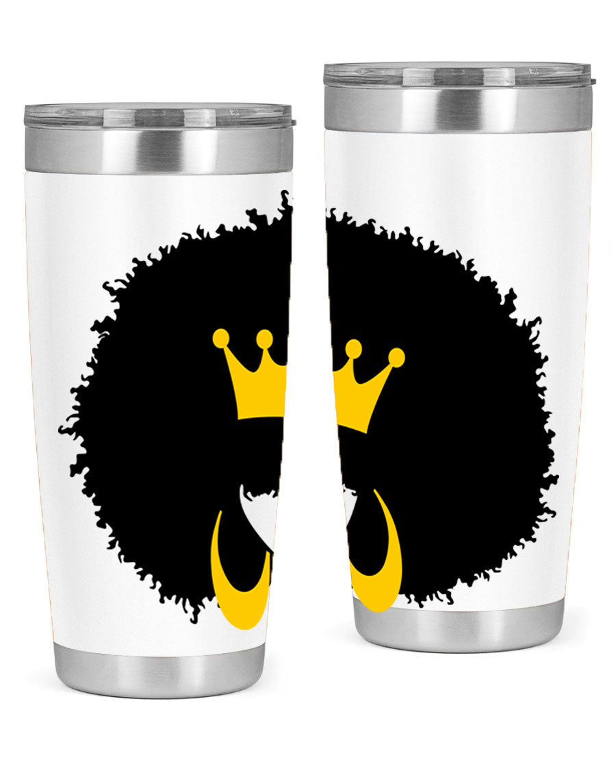 Black Women - Queen 71# Tumbler showcasing a stylish design with double wall vacuum insulation, perfect for hot and cold beverages.