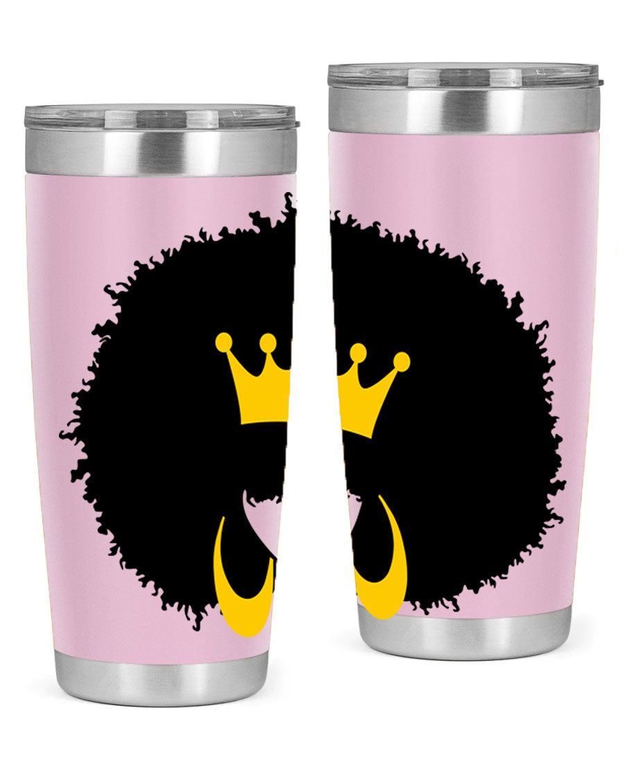 Black Women - Queen 71# Tumbler showcasing a stylish design with double wall vacuum insulation, perfect for hot and cold beverages.