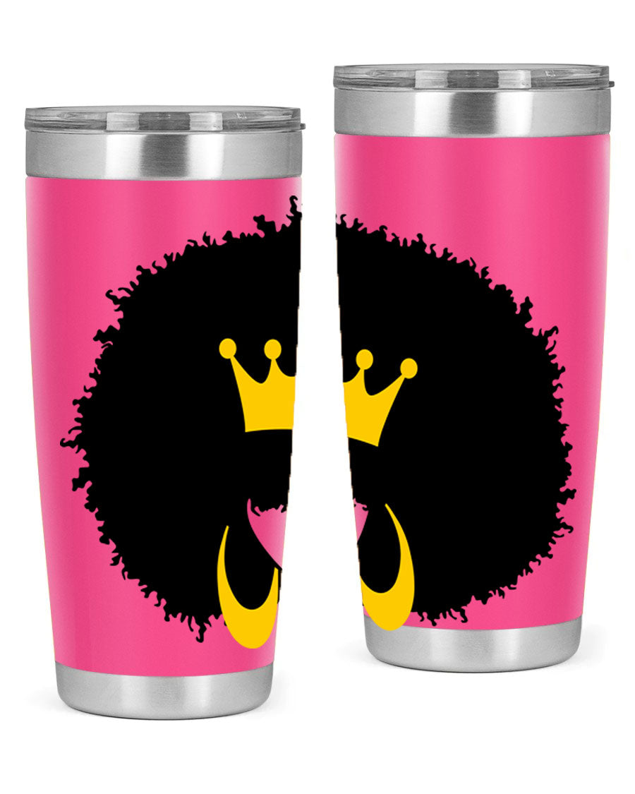 Black Women - Queen 71# Tumbler showcasing a stylish design with double wall vacuum insulation, perfect for hot and cold beverages.