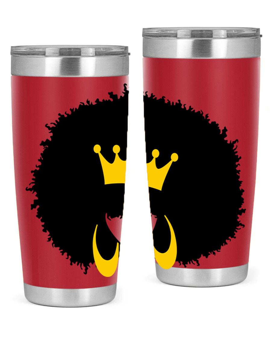 Black Women - Queen 71# Tumbler showcasing a stylish design with double wall vacuum insulation, perfect for hot and cold beverages.