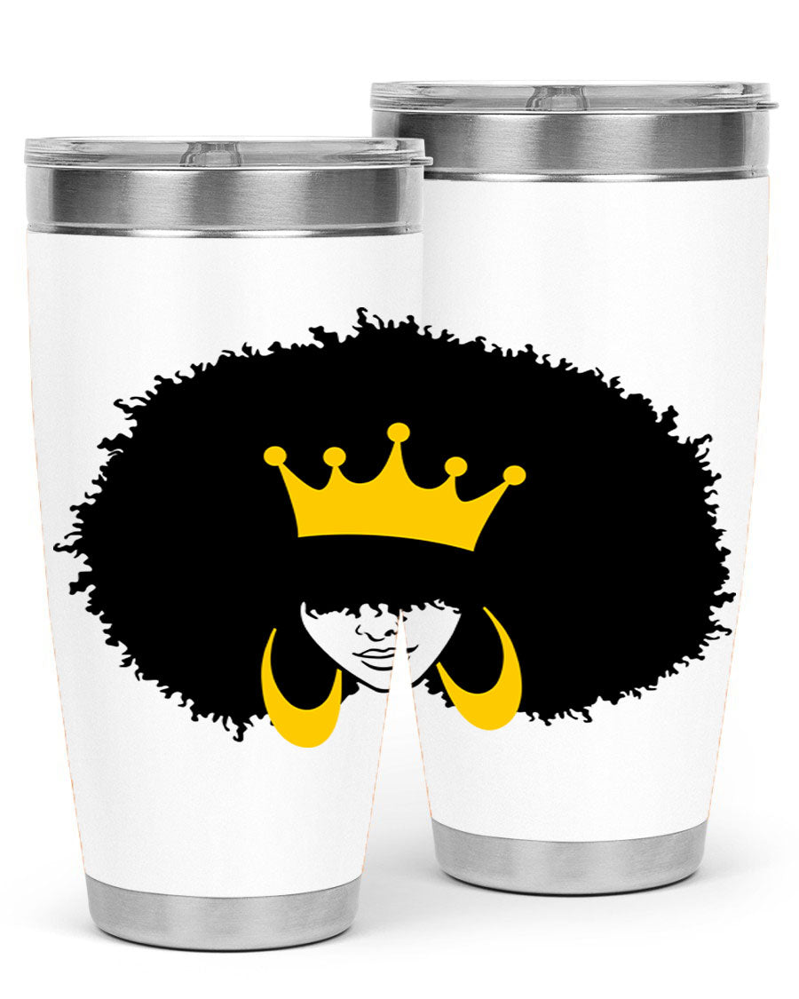 Black Women - Queen 71# Tumbler showcasing a stylish design with double wall vacuum insulation, perfect for hot and cold beverages.