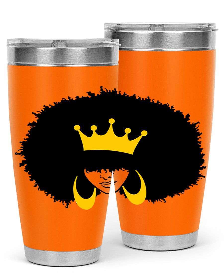 Black Women - Queen 71# Tumbler showcasing a stylish design with double wall vacuum insulation, perfect for hot and cold beverages.