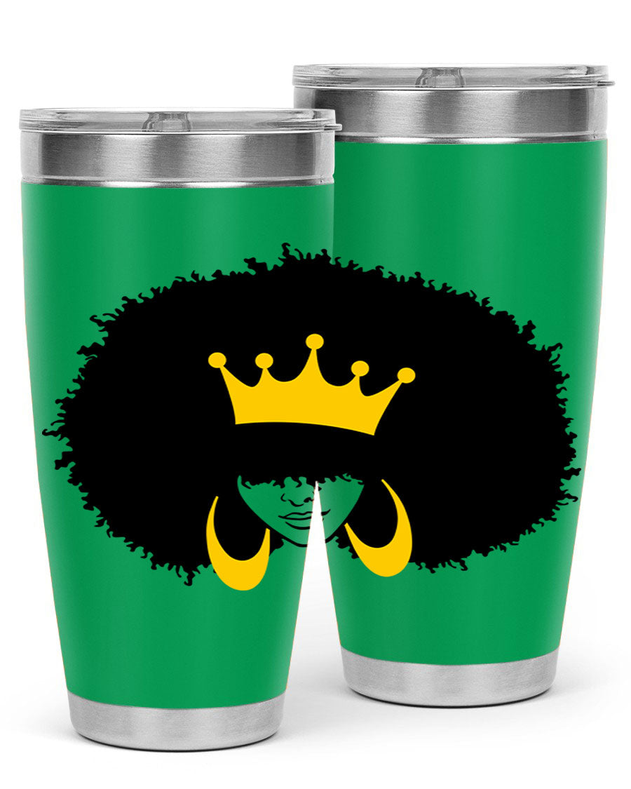 Black Women - Queen 71# Tumbler showcasing a stylish design with double wall vacuum insulation, perfect for hot and cold beverages.