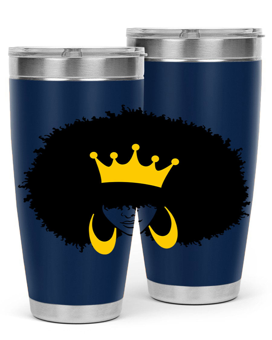 Black Women - Queen 71# Tumbler showcasing a stylish design with double wall vacuum insulation, perfect for hot and cold beverages.