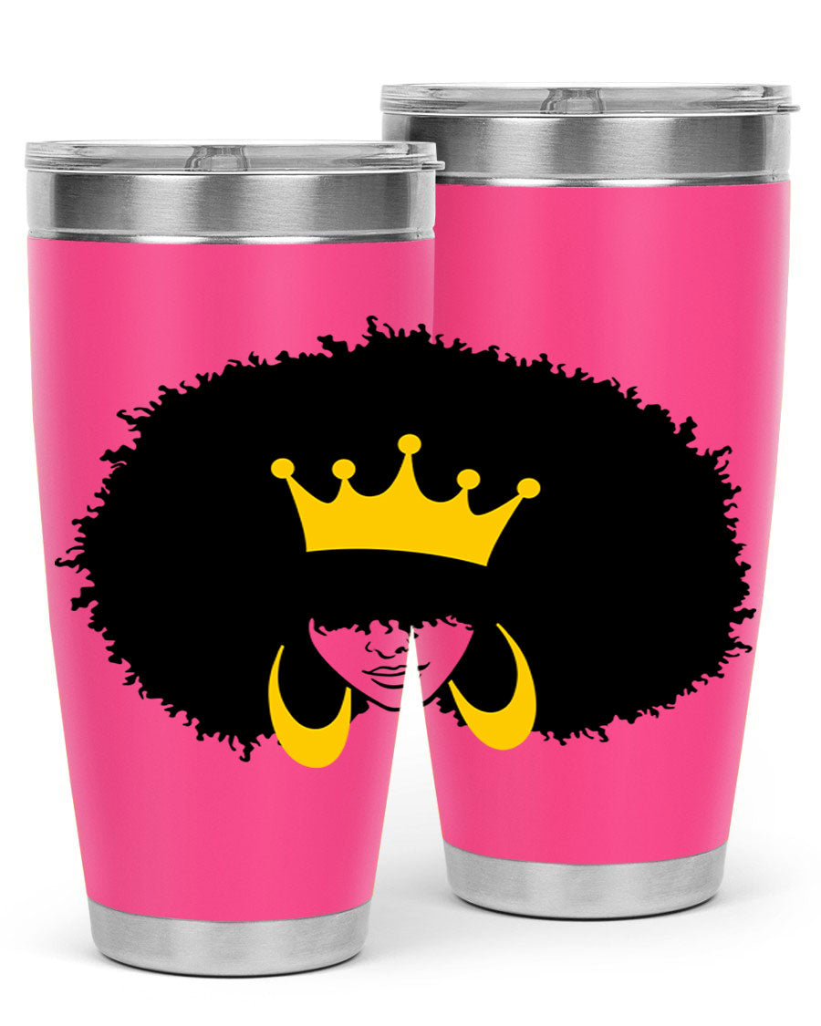 Black Women - Queen 71# Tumbler showcasing a stylish design with double wall vacuum insulation, perfect for hot and cold beverages.