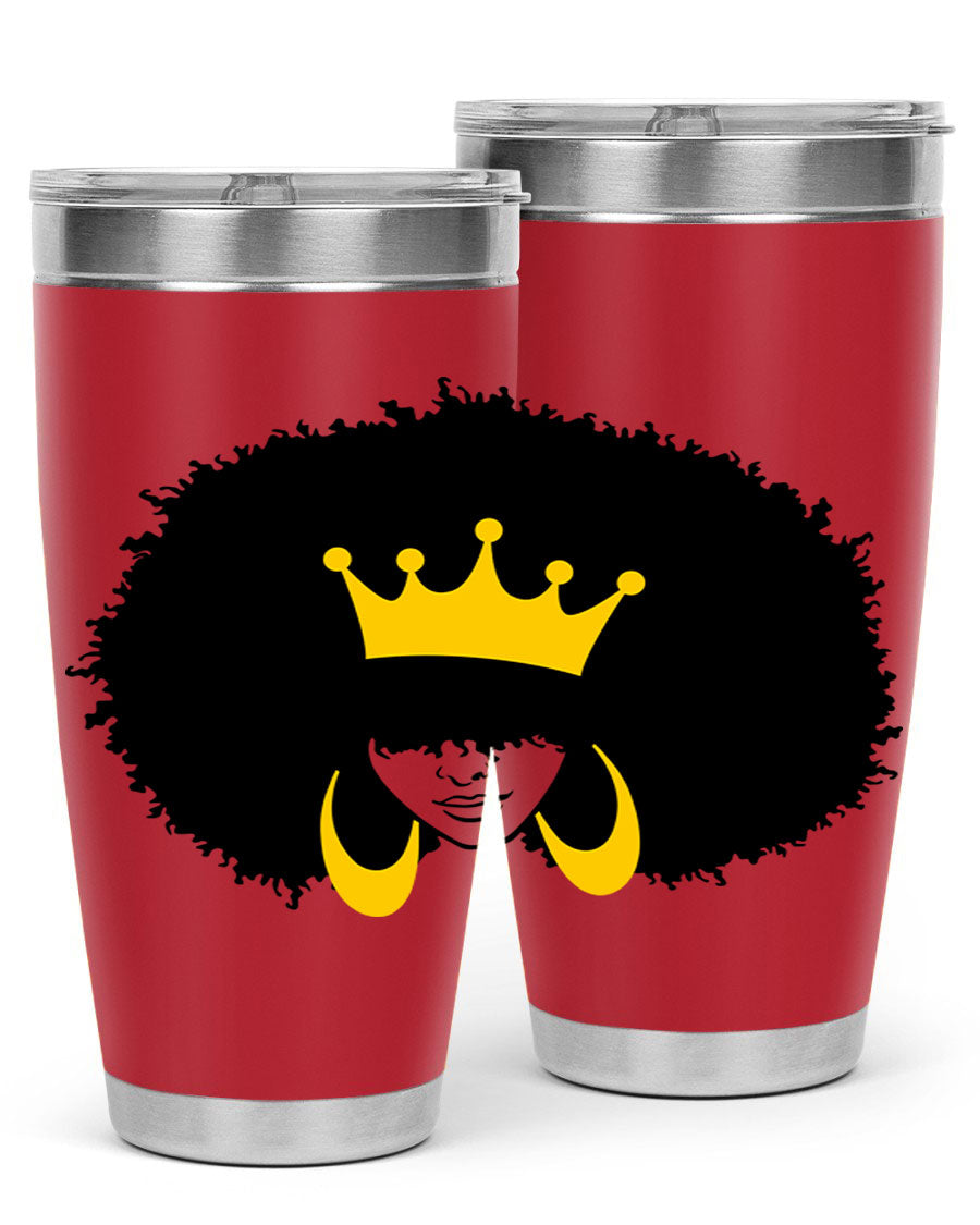 Black Women - Queen 71# Tumbler showcasing a stylish design with double wall vacuum insulation, perfect for hot and cold beverages.