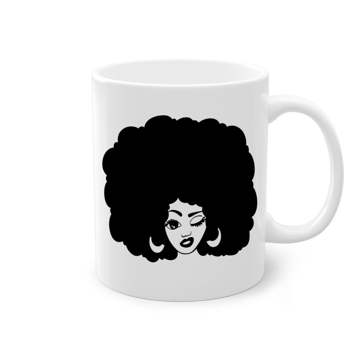 Black Women - Queen 74# Mug with two-tone design, featuring a colored handle and glossy finish, perfect for coffee or tea.