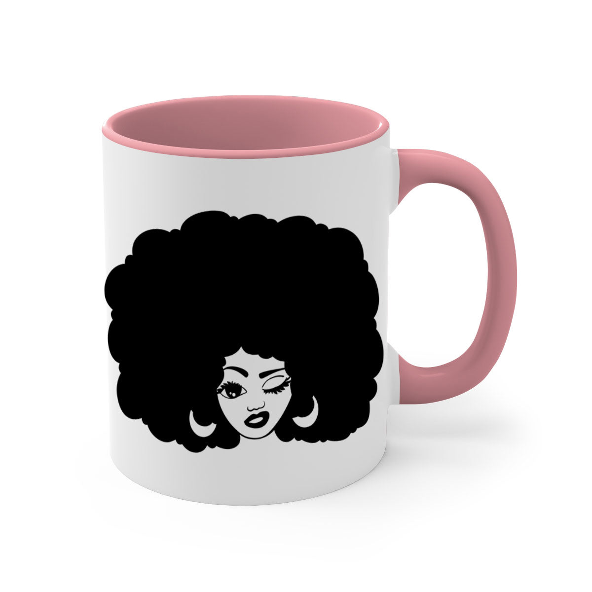 Black Women - Queen 74# Mug with two-tone design, featuring a colored handle and glossy finish, perfect for coffee or tea.