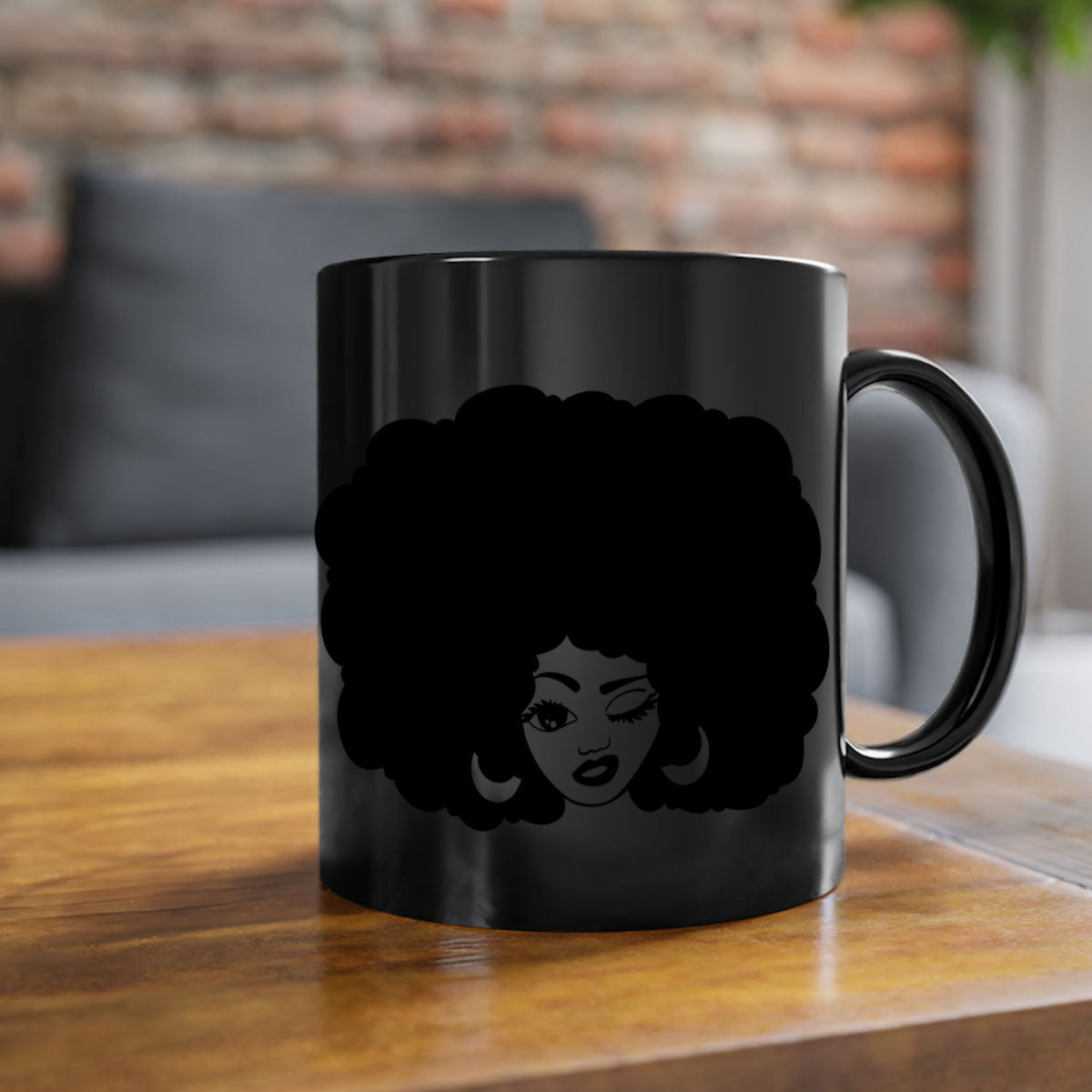 Black Women - Queen 74# Mug with two-tone design, featuring a colored handle and glossy finish, perfect for coffee or tea.