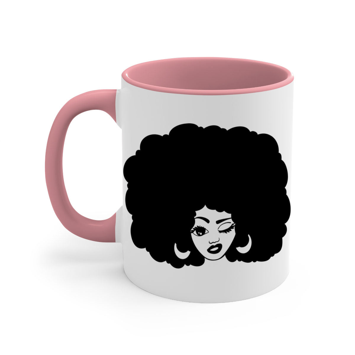 Black Women - Queen 74# Mug with two-tone design, featuring a colored handle and glossy finish, perfect for coffee or tea.