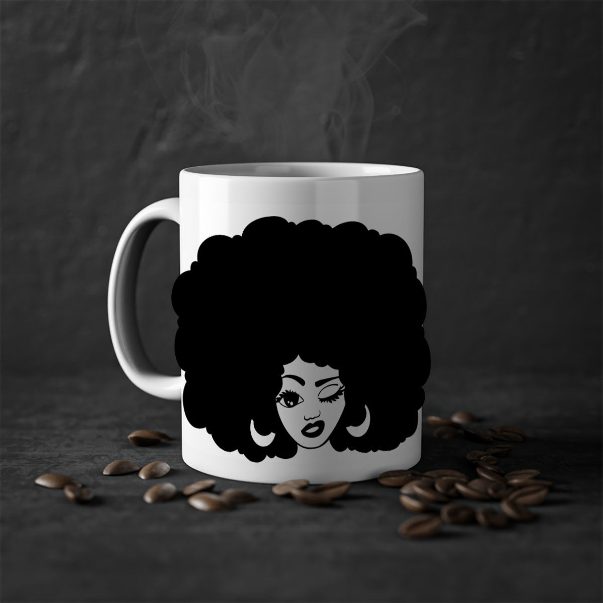 Black Women - Queen 74# Mug with two-tone design, featuring a colored handle and glossy finish, perfect for coffee or tea.