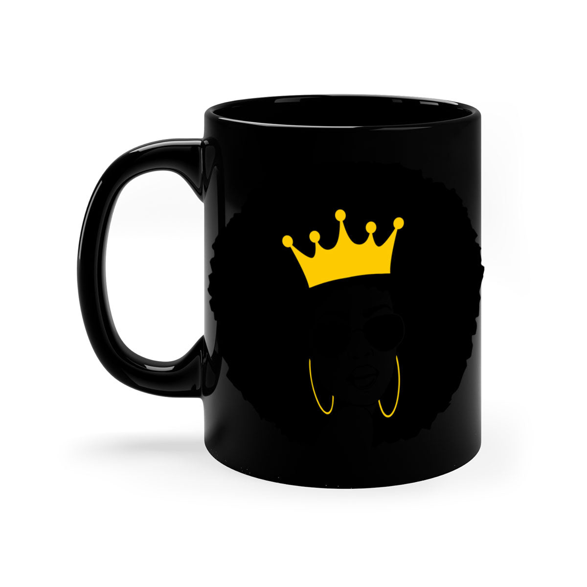 Black Women - Queen 76# Mug featuring a two-tone design with a glossy finish and colored handle, available in multiple colors.