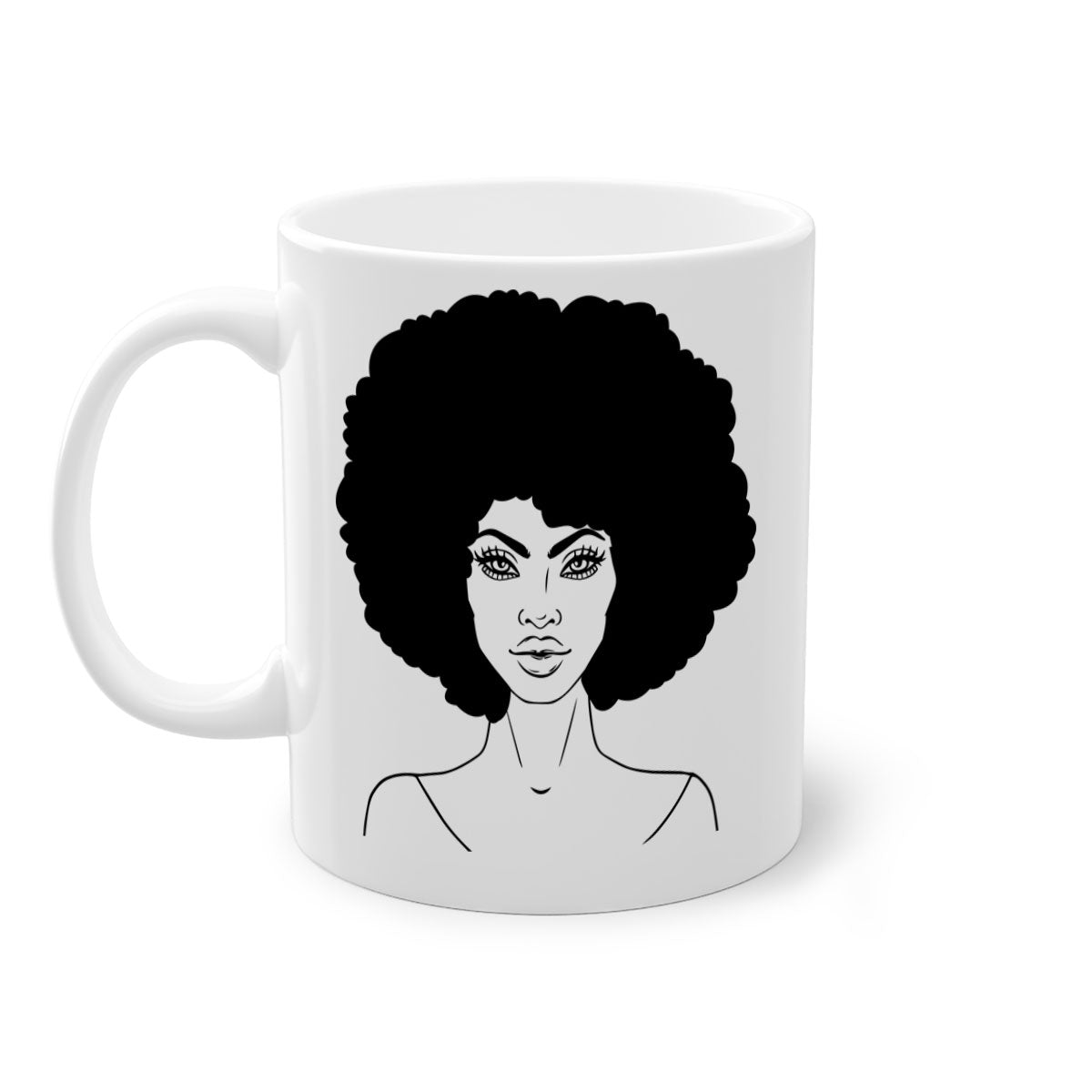 Black Women - Queen 79# Mug featuring a glossy finish, colored handle, and interior, available in five vibrant colors.