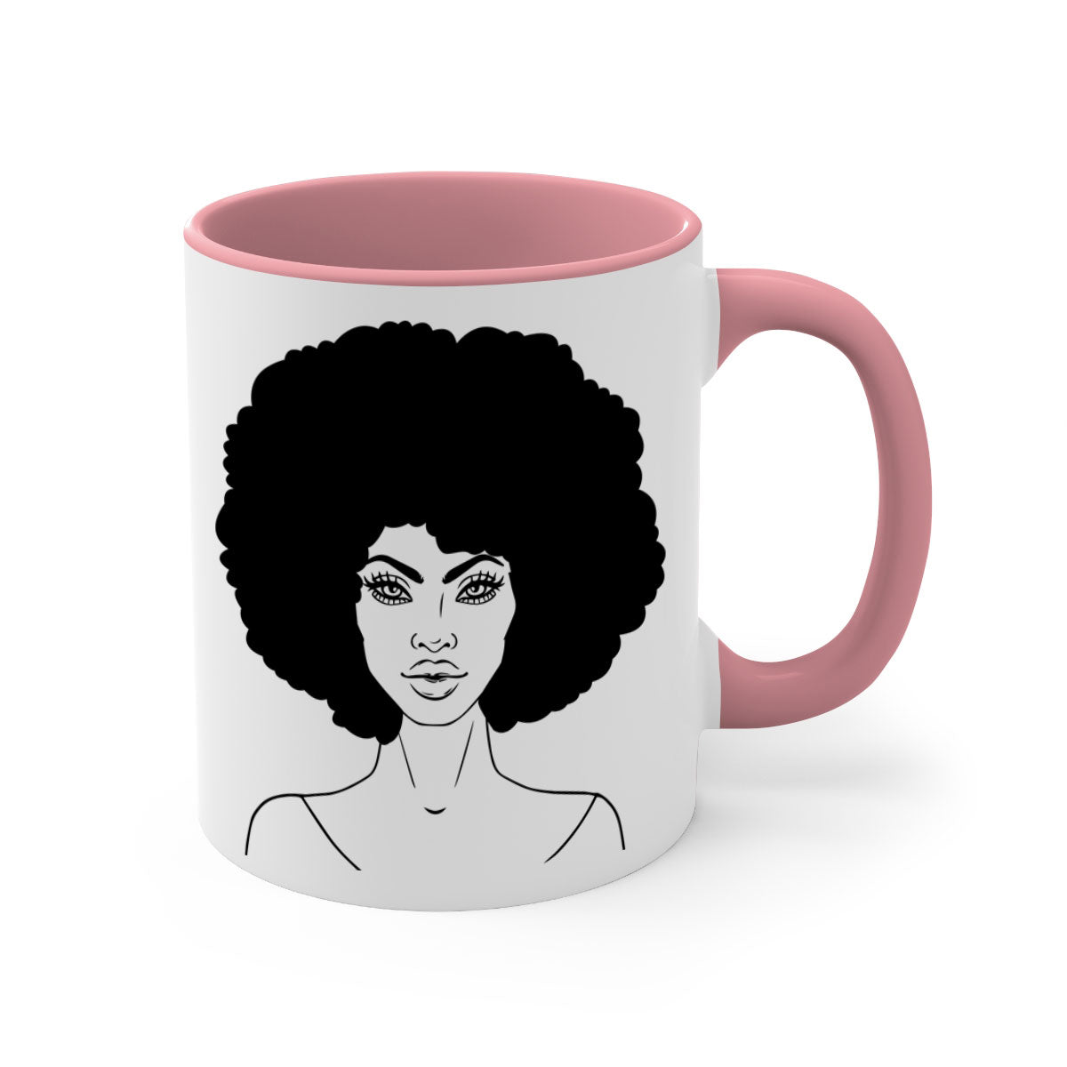 Black Women - Queen 79# Mug featuring a glossy finish, colored handle, and interior, available in five vibrant colors.