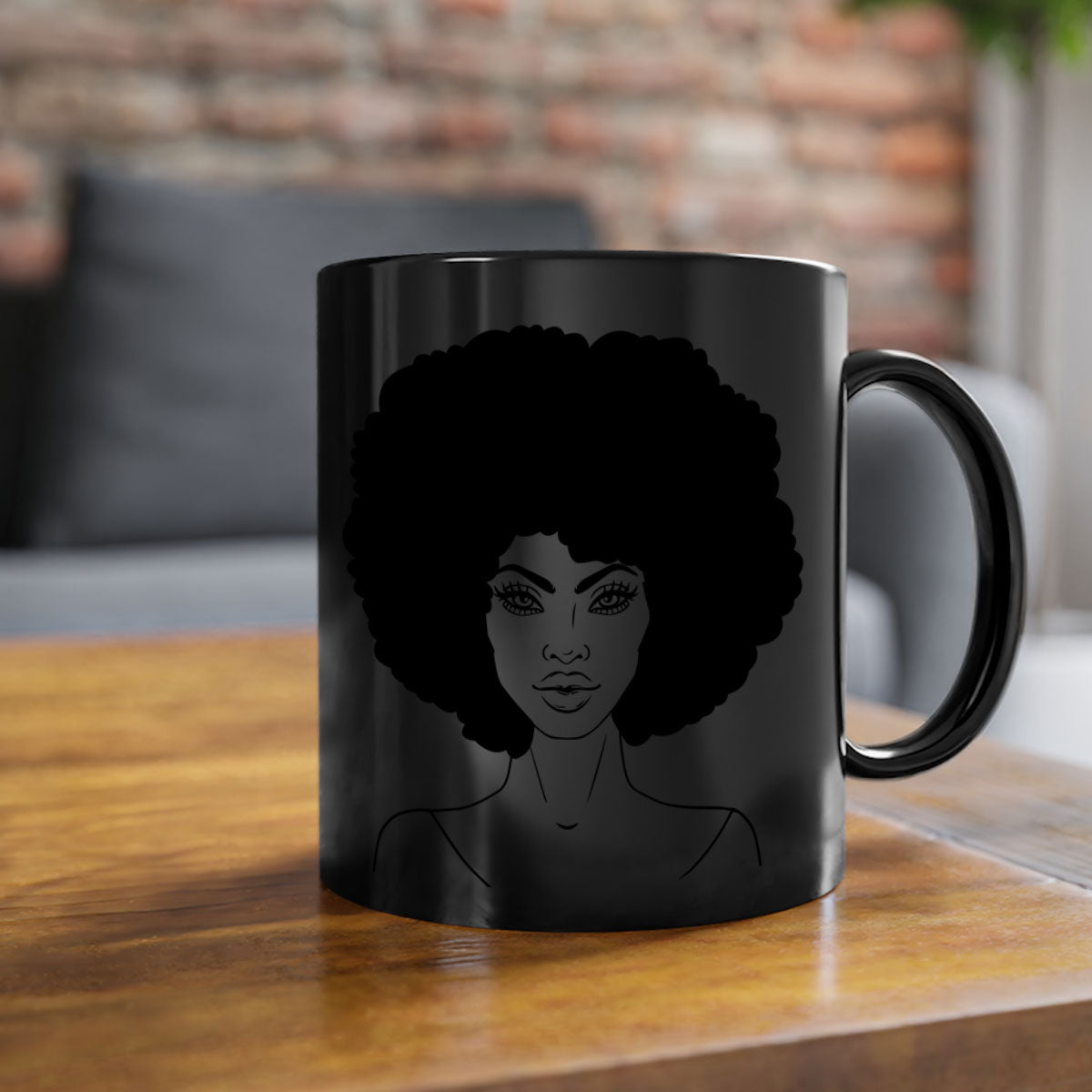 Black Women - Queen 79# Mug featuring a glossy finish, colored handle, and interior, available in five vibrant colors.