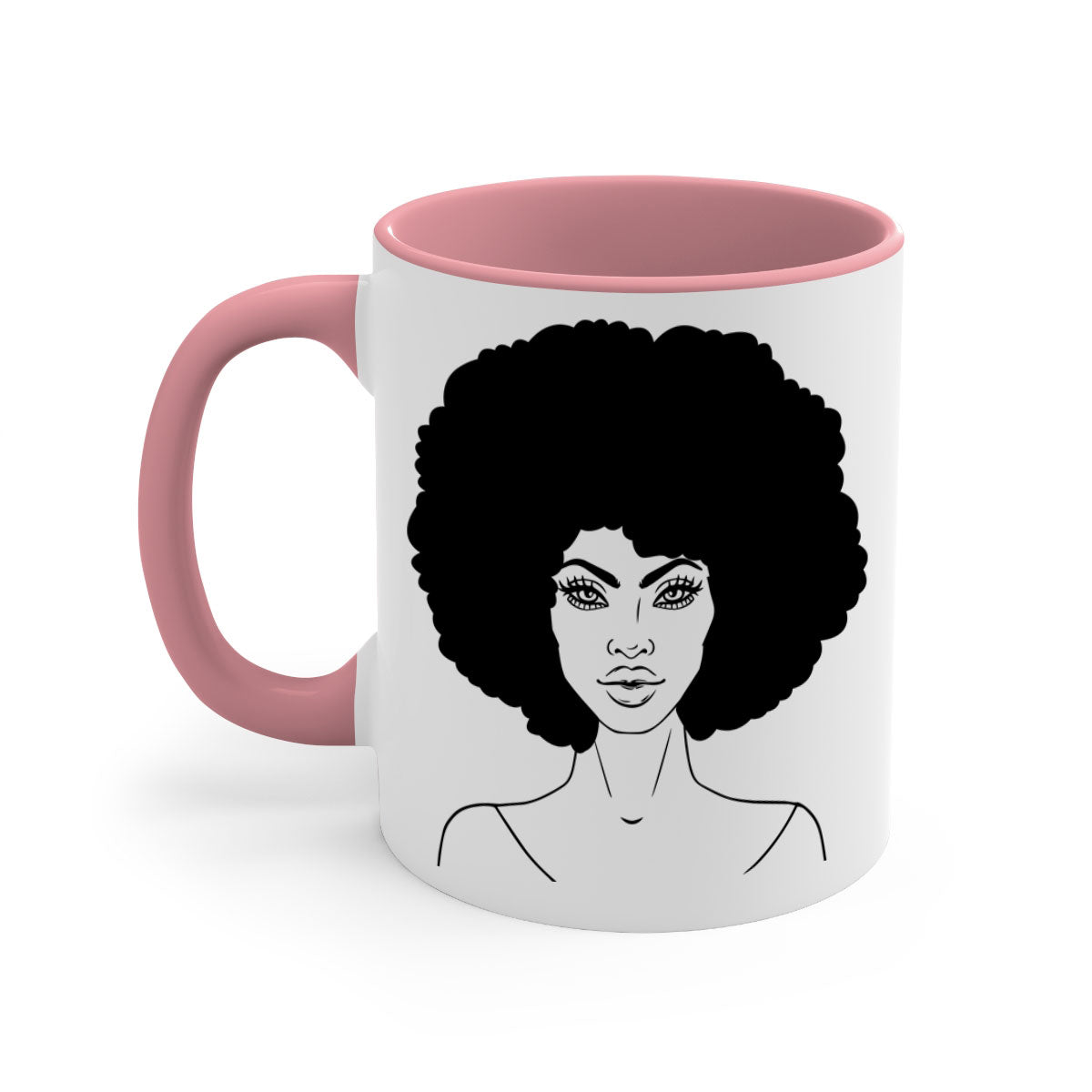 Black Women - Queen 79# Mug featuring a glossy finish, colored handle, and interior, available in five vibrant colors.