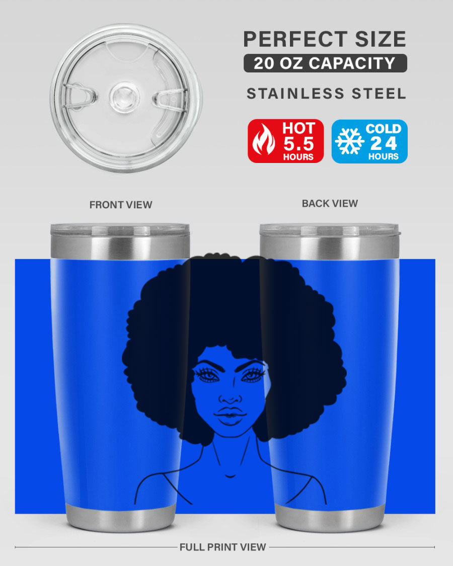 Black Women - Queen 79# Tumbler showcasing a stylish design with double wall vacuum stainless steel and copper lining.