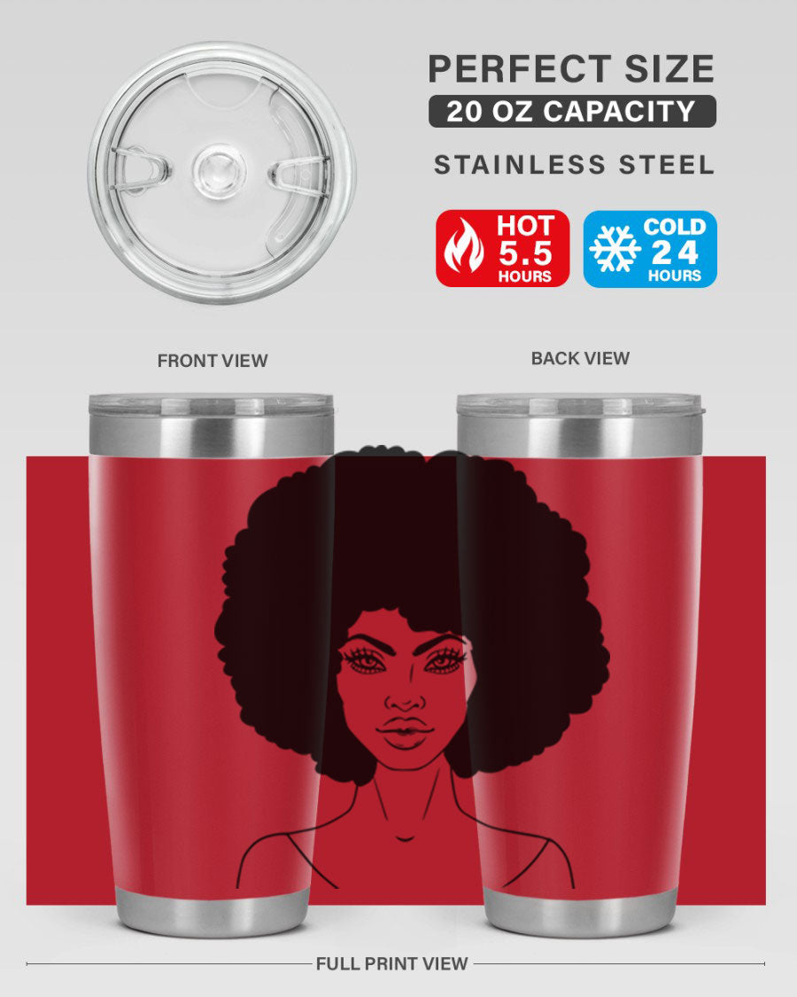 Black Women - Queen 79# Tumbler showcasing a stylish design with double wall vacuum stainless steel and copper lining.