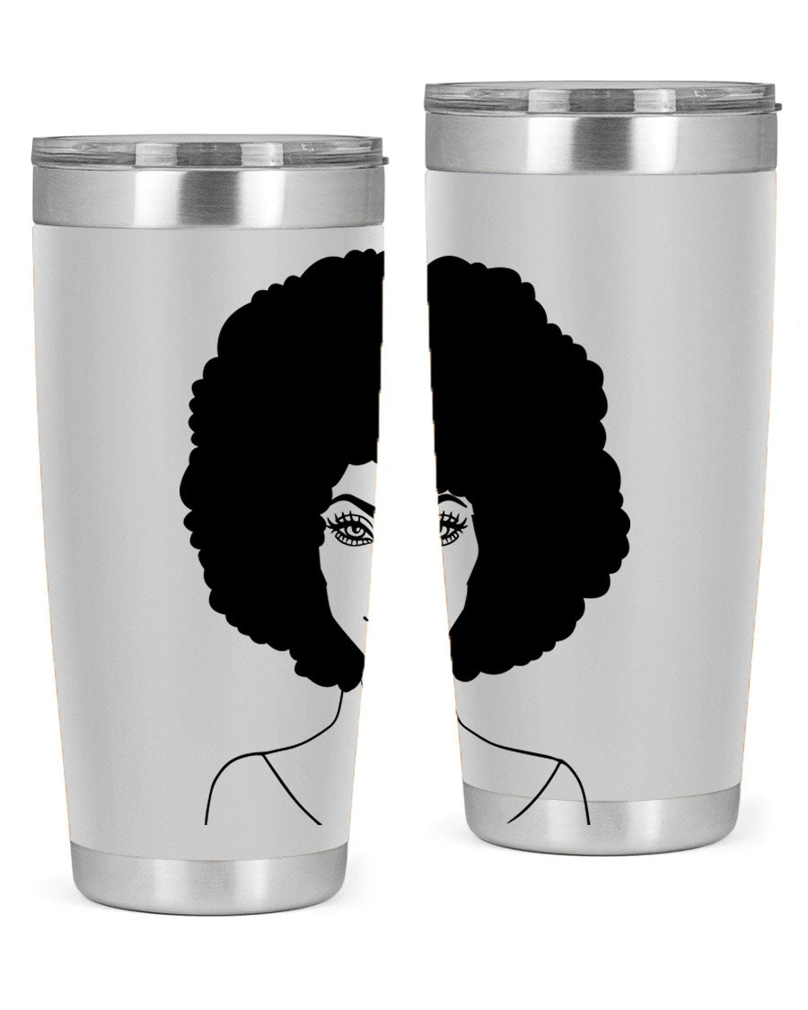 Black Women - Queen 79# Tumbler showcasing a stylish design with double wall vacuum stainless steel and copper lining.