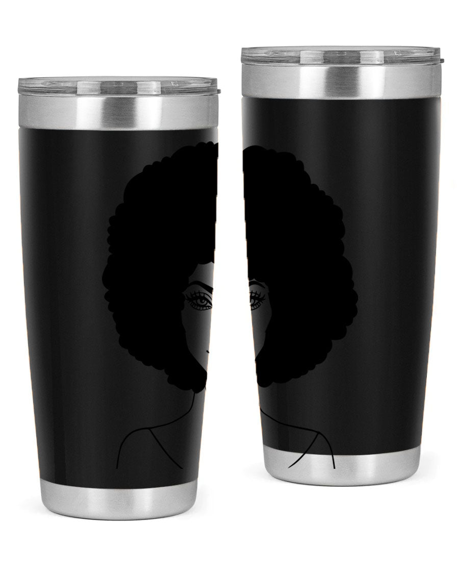 Black Women - Queen 79# Tumbler showcasing a stylish design with double wall vacuum stainless steel and copper lining.