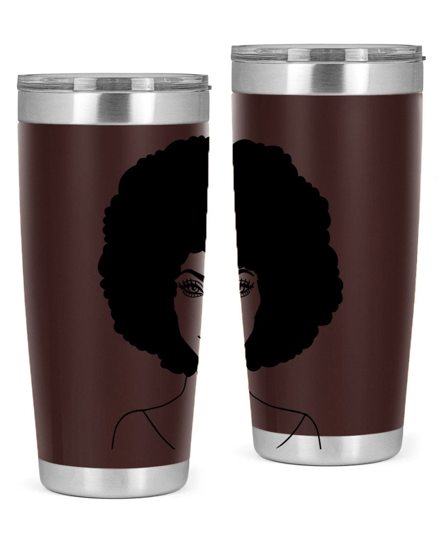 Black Women - Queen 79# Tumbler showcasing a stylish design with double wall vacuum stainless steel and copper lining.