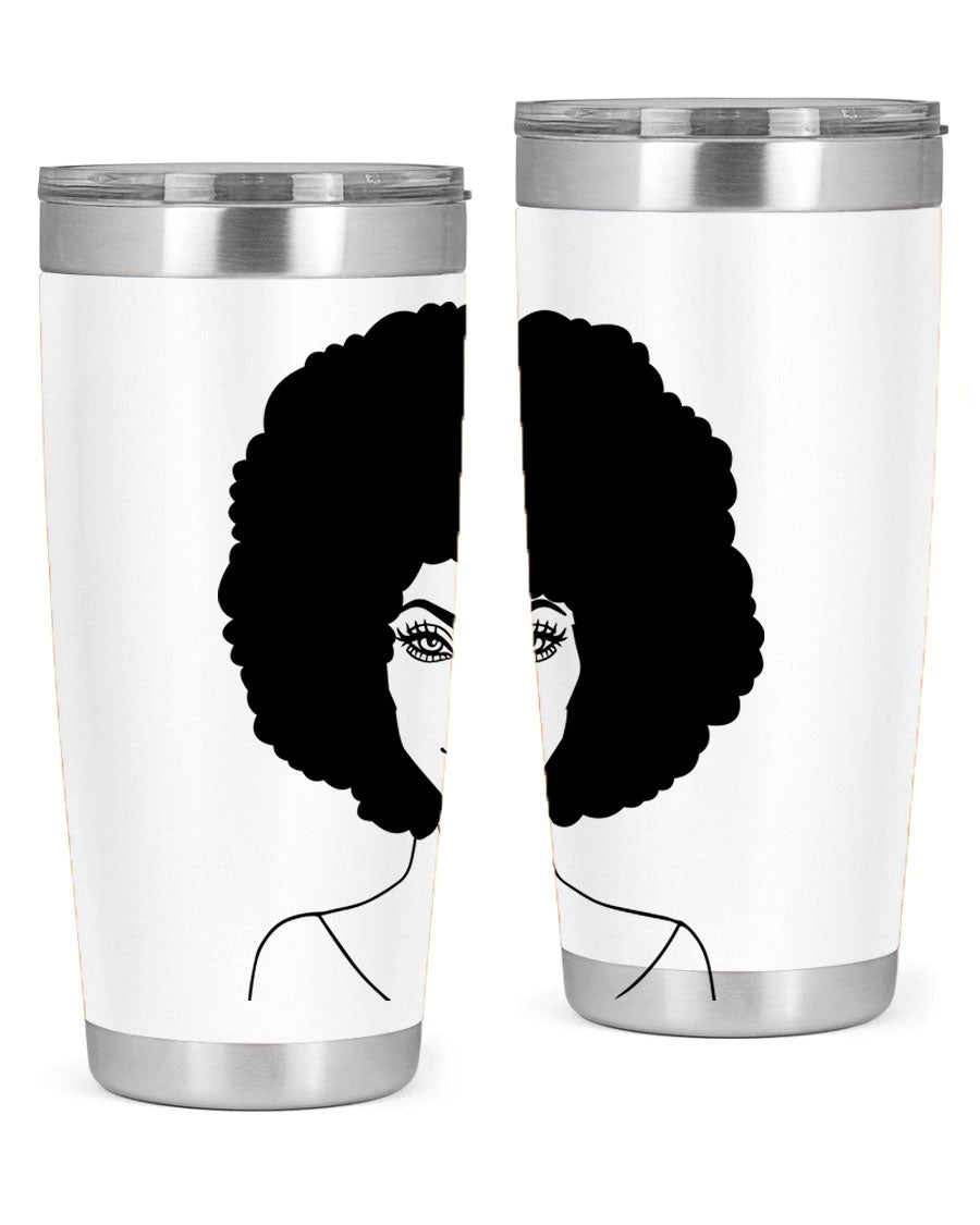 Black Women - Queen 79# Tumbler showcasing a stylish design with double wall vacuum stainless steel and copper lining.