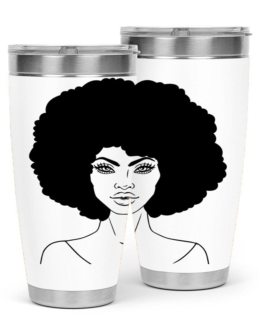 Black Women - Queen 79# Tumbler showcasing a stylish design with double wall vacuum stainless steel and copper lining.