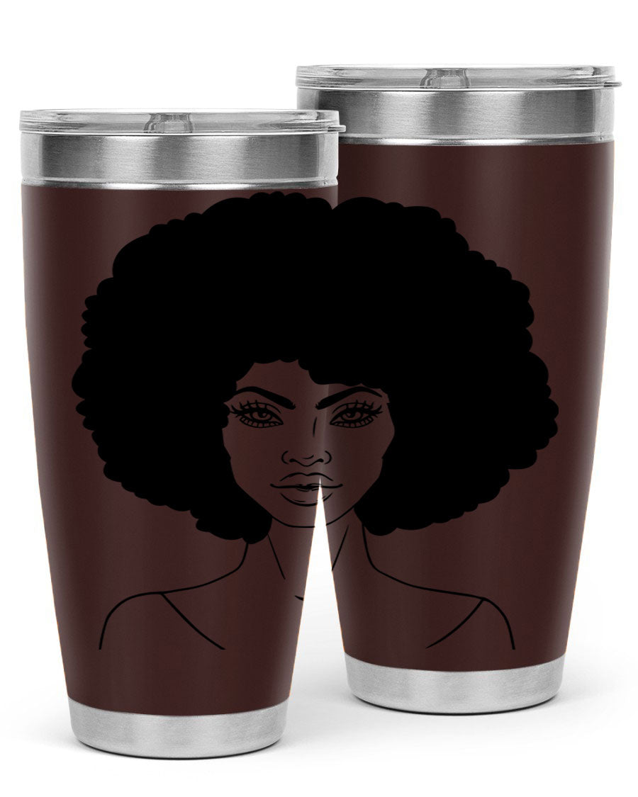 Black Women - Queen 79# Tumbler showcasing a stylish design with double wall vacuum stainless steel and copper lining.