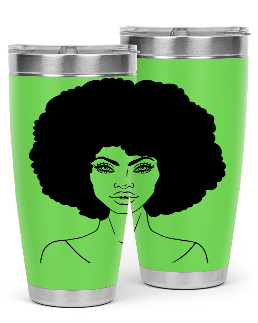 Black Women - Queen 79# Tumbler showcasing a stylish design with double wall vacuum stainless steel and copper lining.