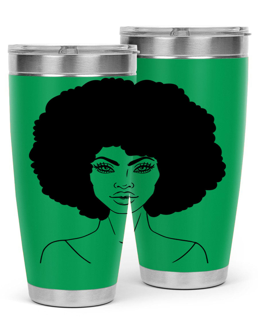 Black Women - Queen 79# Tumbler showcasing a stylish design with double wall vacuum stainless steel and copper lining.