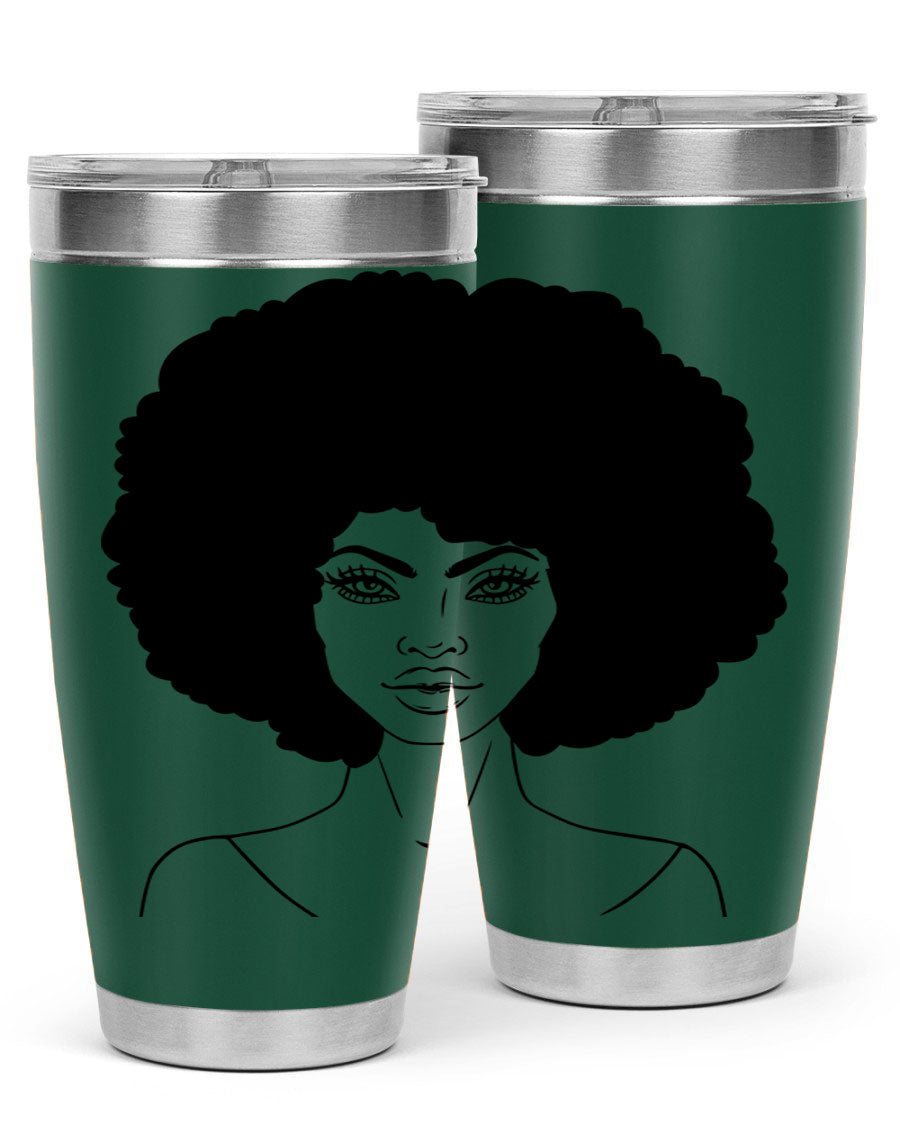 Black Women - Queen 79# Tumbler showcasing a stylish design with double wall vacuum stainless steel and copper lining.