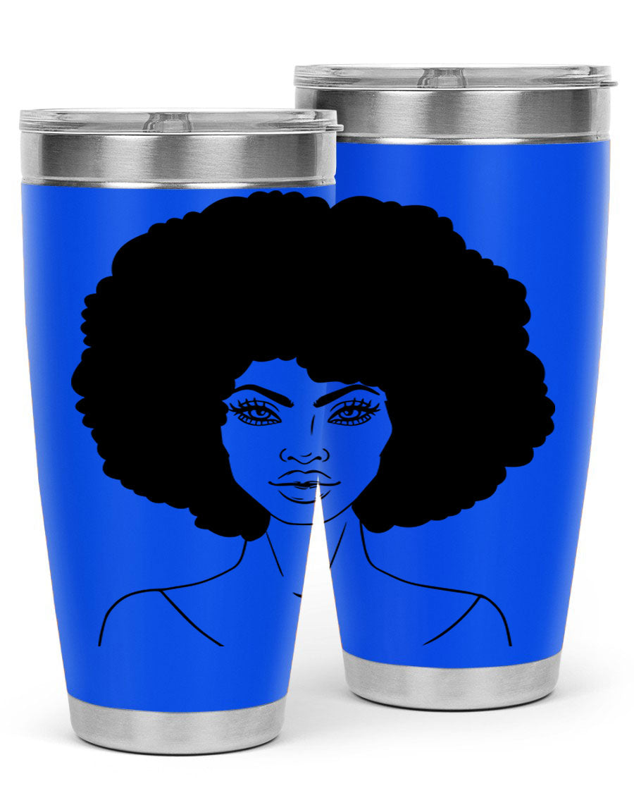 Black Women - Queen 79# Tumbler showcasing a stylish design with double wall vacuum stainless steel and copper lining.