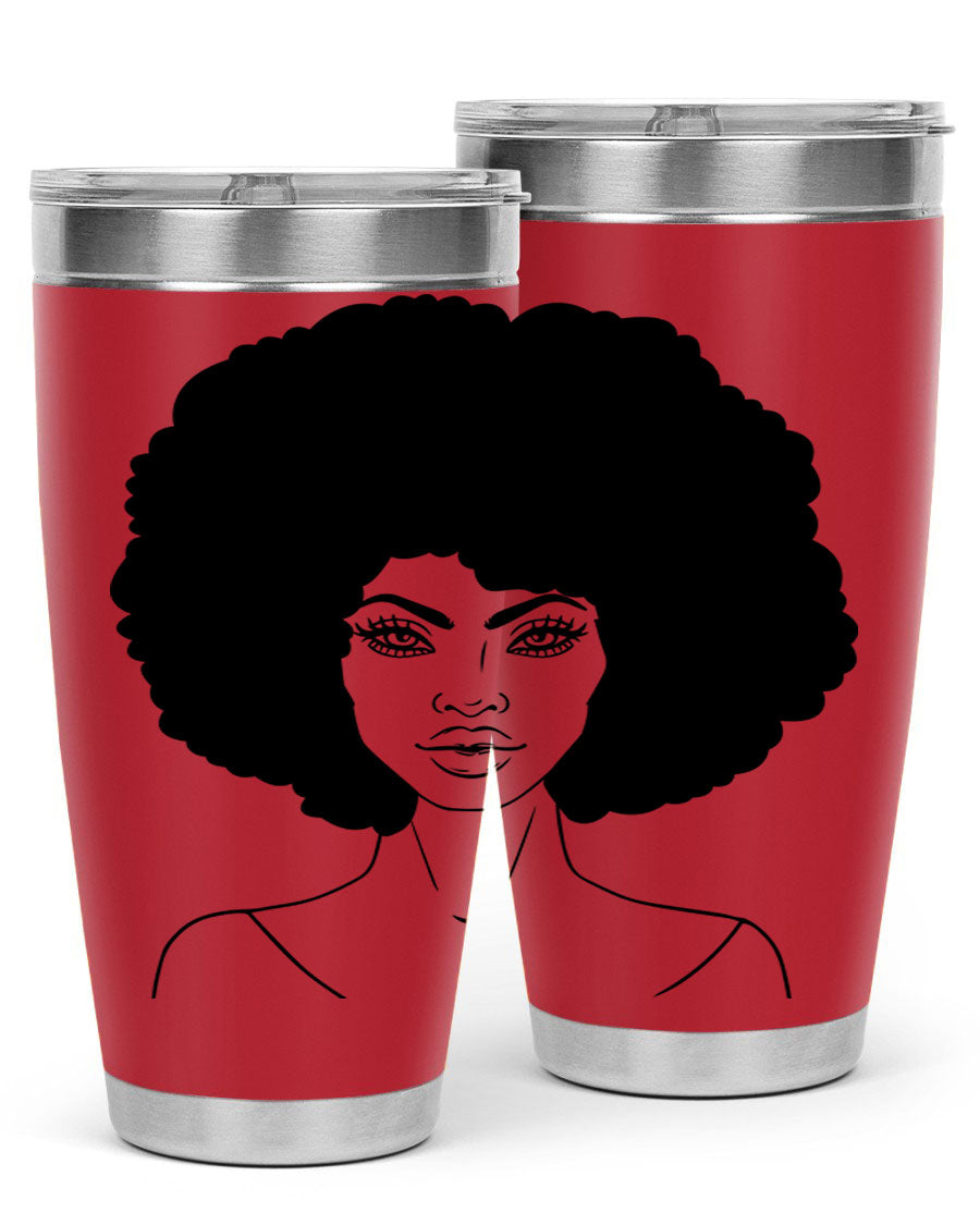 Black Women - Queen 79# Tumbler showcasing a stylish design with double wall vacuum stainless steel and copper lining.