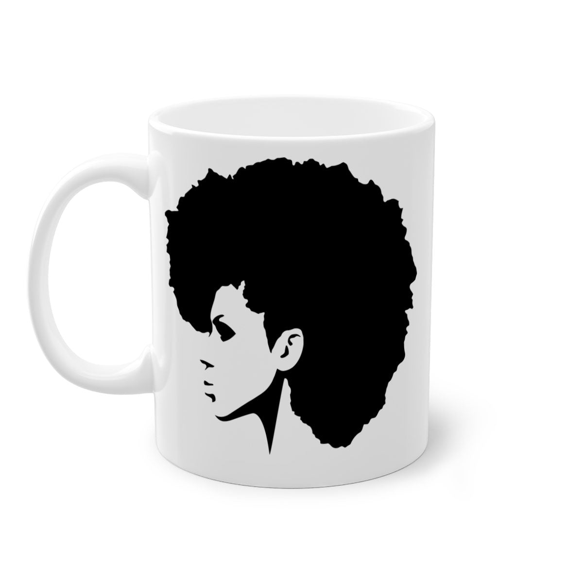 Black Women - Queen Mug featuring a glossy finish with a colored handle and interior, available in five vibrant colors.