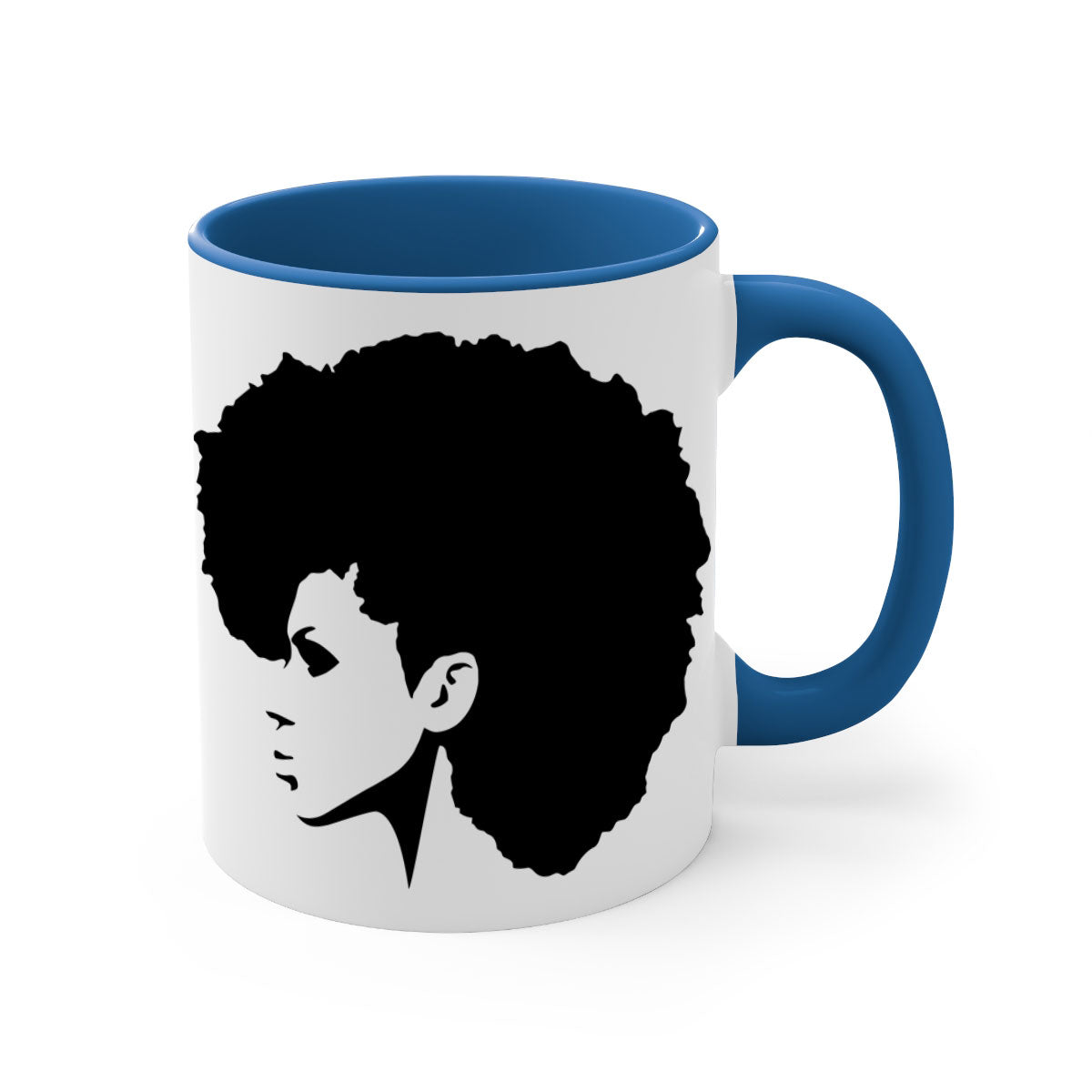 Black Women - Queen Mug featuring a glossy finish with a colored handle and interior, available in five vibrant colors.