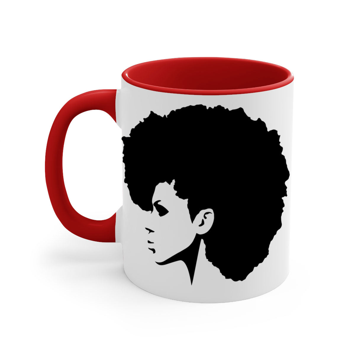 Black Women - Queen Mug featuring a glossy finish with a colored handle and interior, available in five vibrant colors.