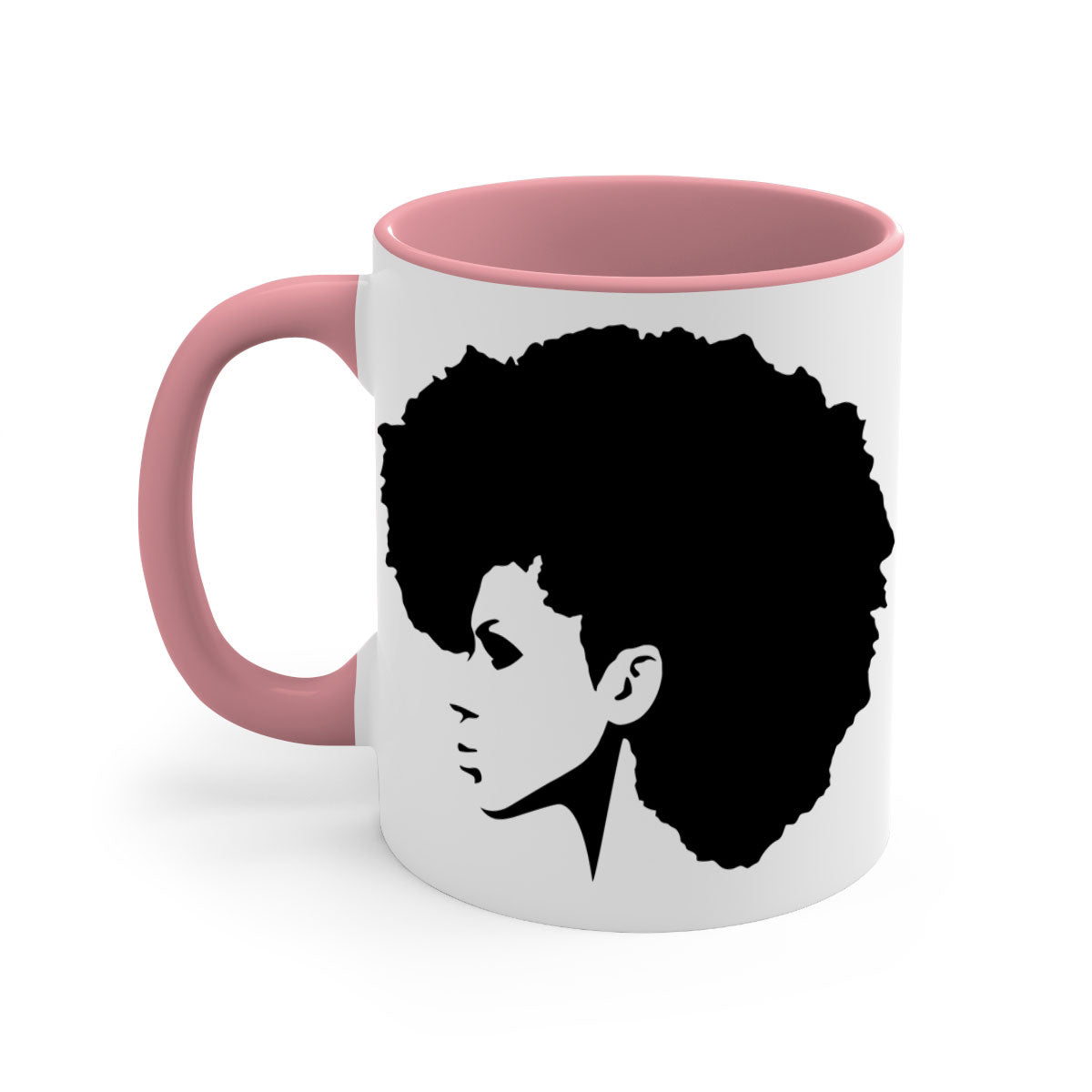 Black Women - Queen Mug featuring a glossy finish with a colored handle and interior, available in five vibrant colors.