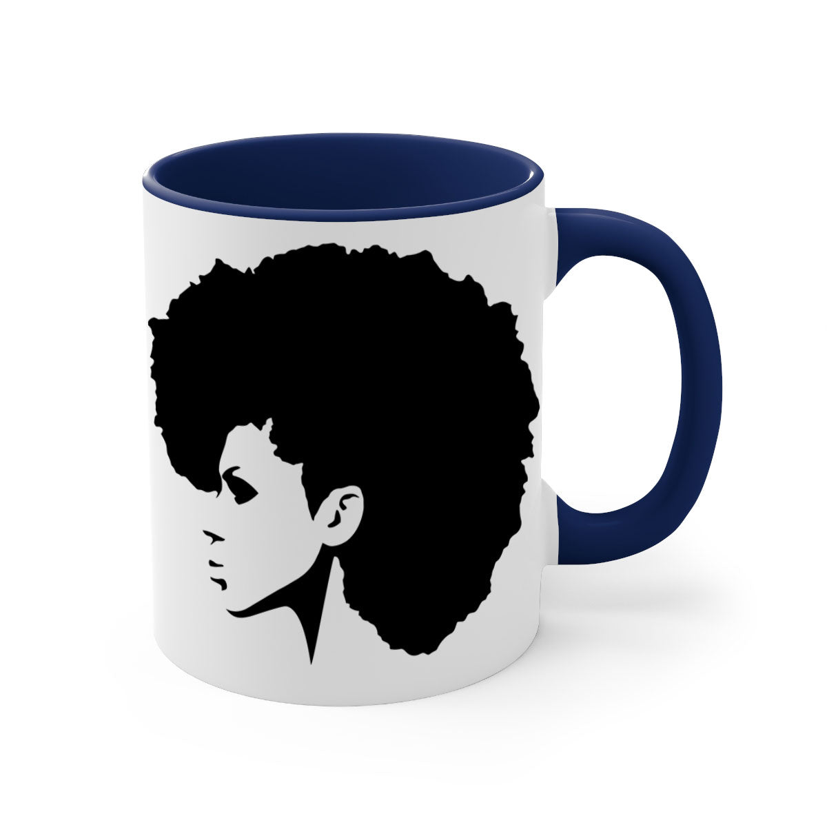 Black Women - Queen Mug featuring a glossy finish with a colored handle and interior, available in five vibrant colors.