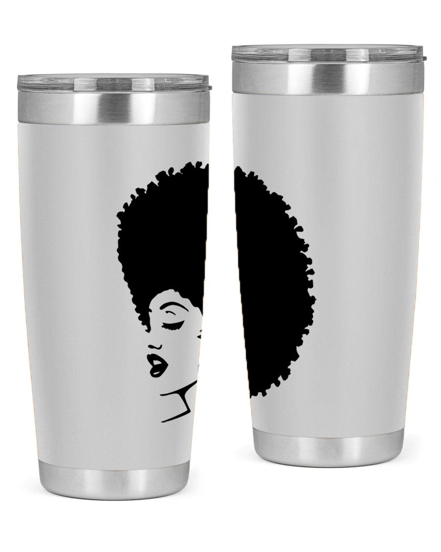 Black women - queen 81# tumbler in 20oz and 30oz sizes, showcasing double wall vacuum stainless steel design with vibrant print.