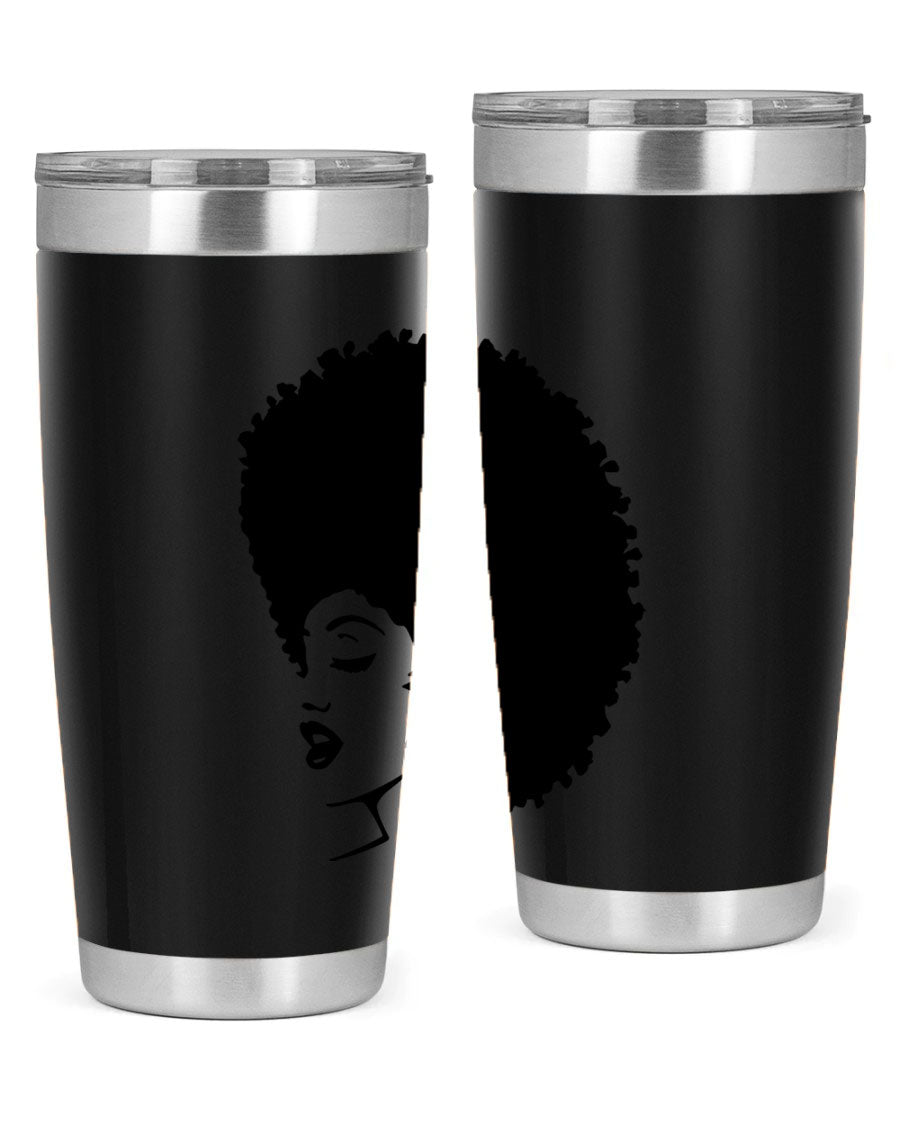 Black women - queen 81# tumbler in 20oz and 30oz sizes, showcasing double wall vacuum stainless steel design with vibrant print.