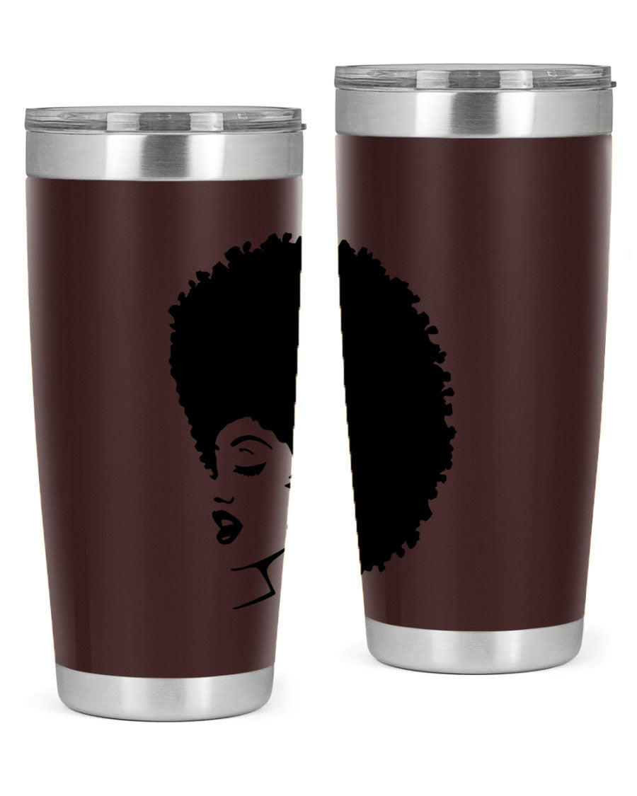 Black women - queen 81# tumbler in 20oz and 30oz sizes, showcasing double wall vacuum stainless steel design with vibrant print.