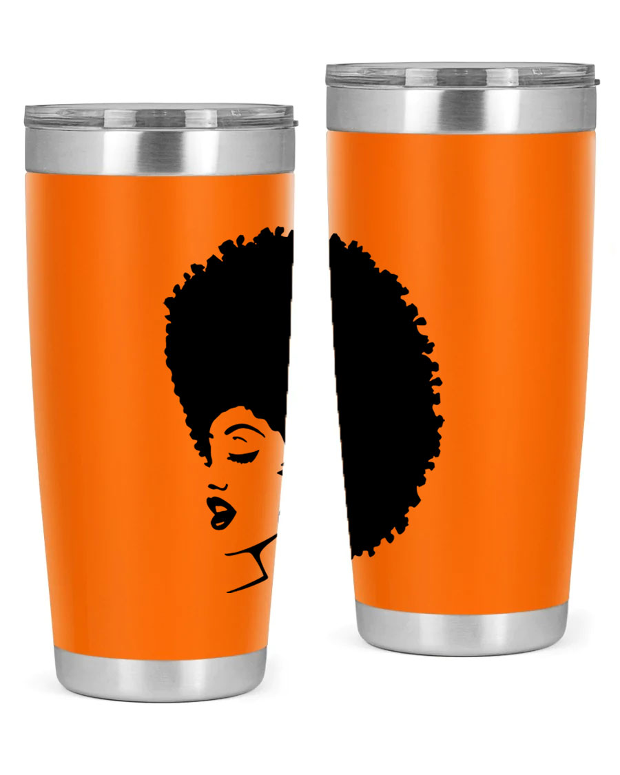 Black women - queen 81# tumbler in 20oz and 30oz sizes, showcasing double wall vacuum stainless steel design with vibrant print.