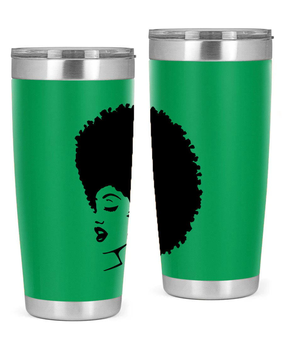 Black women - queen 81# tumbler in 20oz and 30oz sizes, showcasing double wall vacuum stainless steel design with vibrant print.