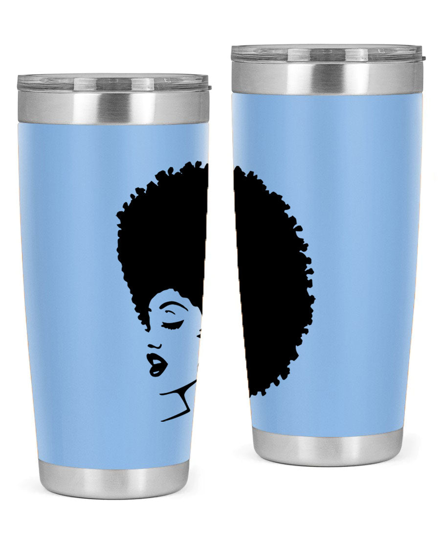 Black women - queen 81# tumbler in 20oz and 30oz sizes, showcasing double wall vacuum stainless steel design with vibrant print.