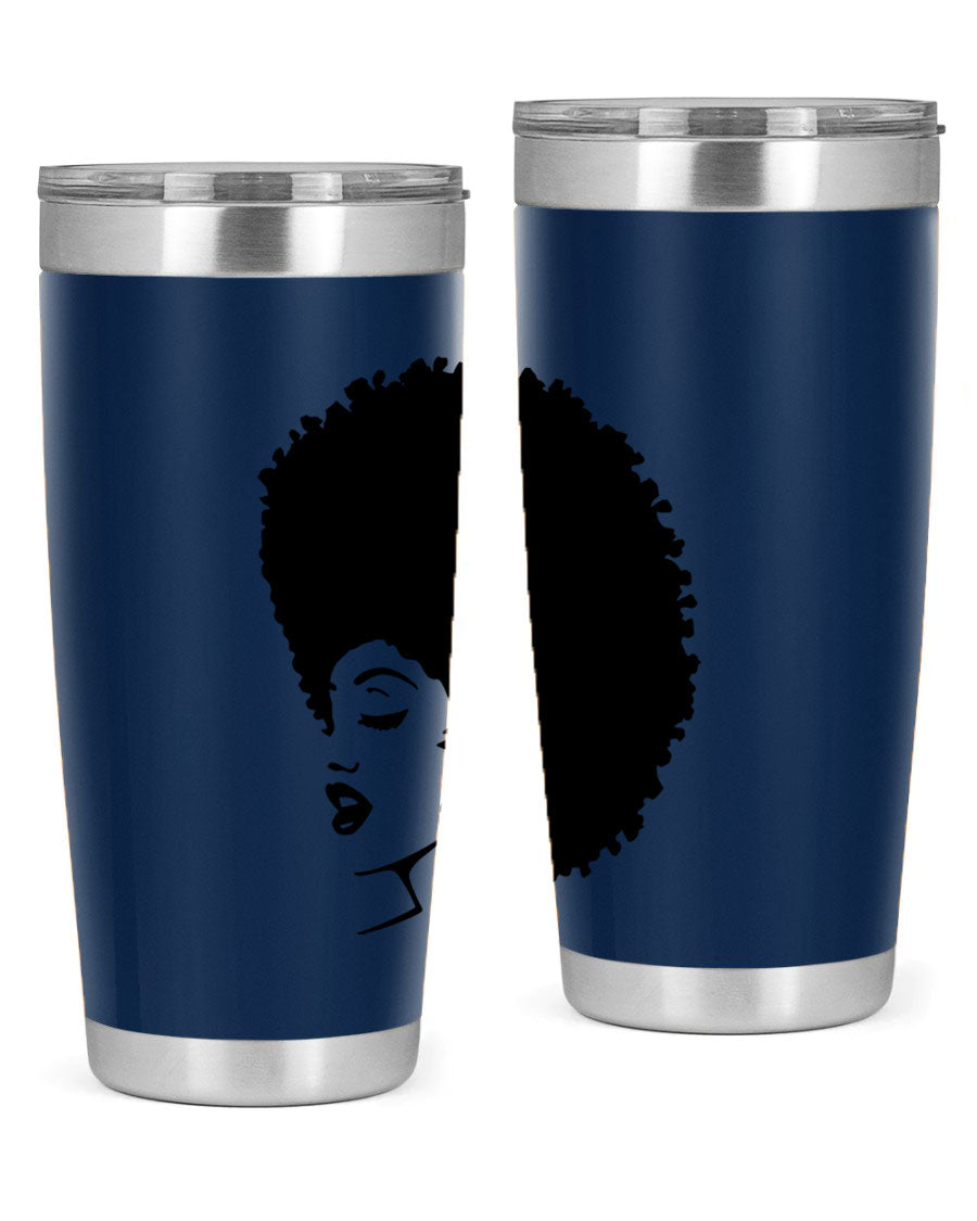 Black women - queen 81# tumbler in 20oz and 30oz sizes, showcasing double wall vacuum stainless steel design with vibrant print.