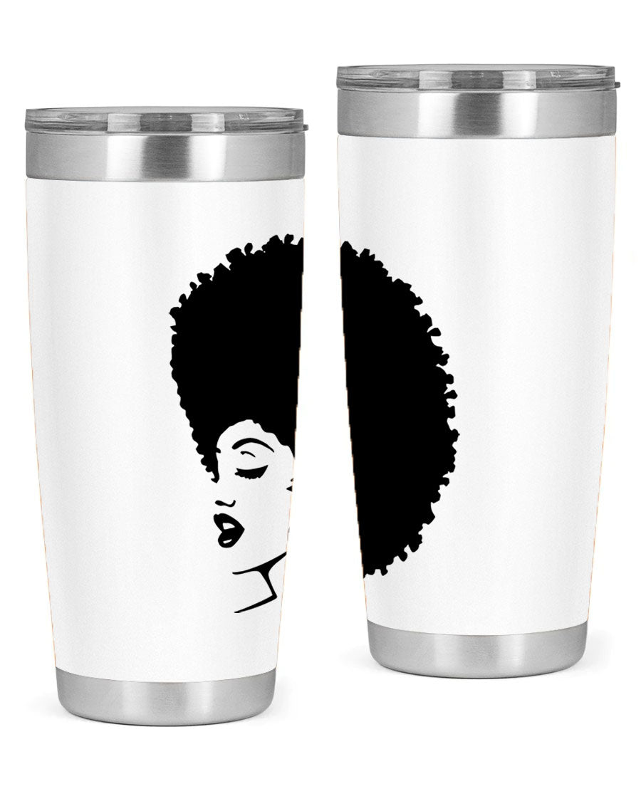 Black women - queen 81# tumbler in 20oz and 30oz sizes, showcasing double wall vacuum stainless steel design with vibrant print.