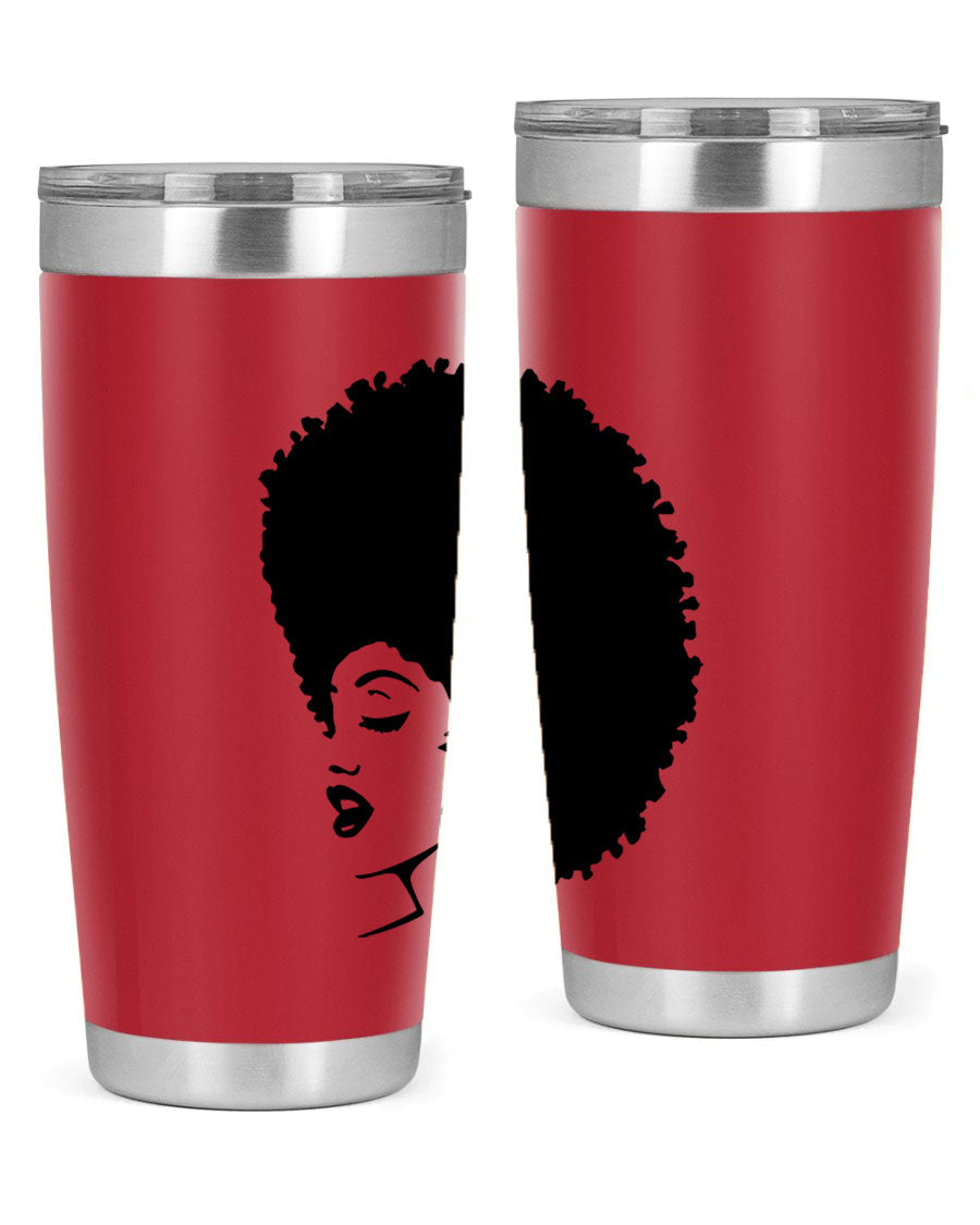 Black women - queen 81# tumbler in 20oz and 30oz sizes, showcasing double wall vacuum stainless steel design with vibrant print.